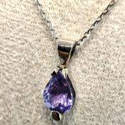 Pendentif Tanzanite Or Gris