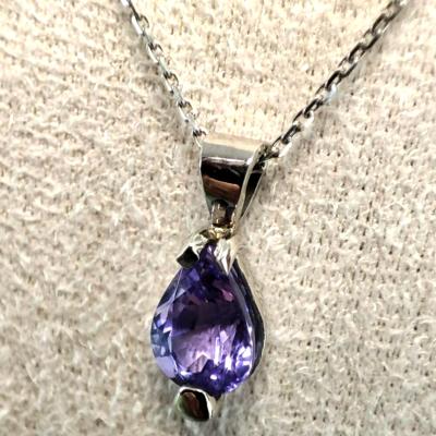 Pendentif Tanzanite Or Gris